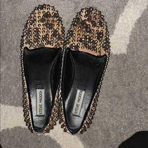 Steve Madden leopard print studded loafers
